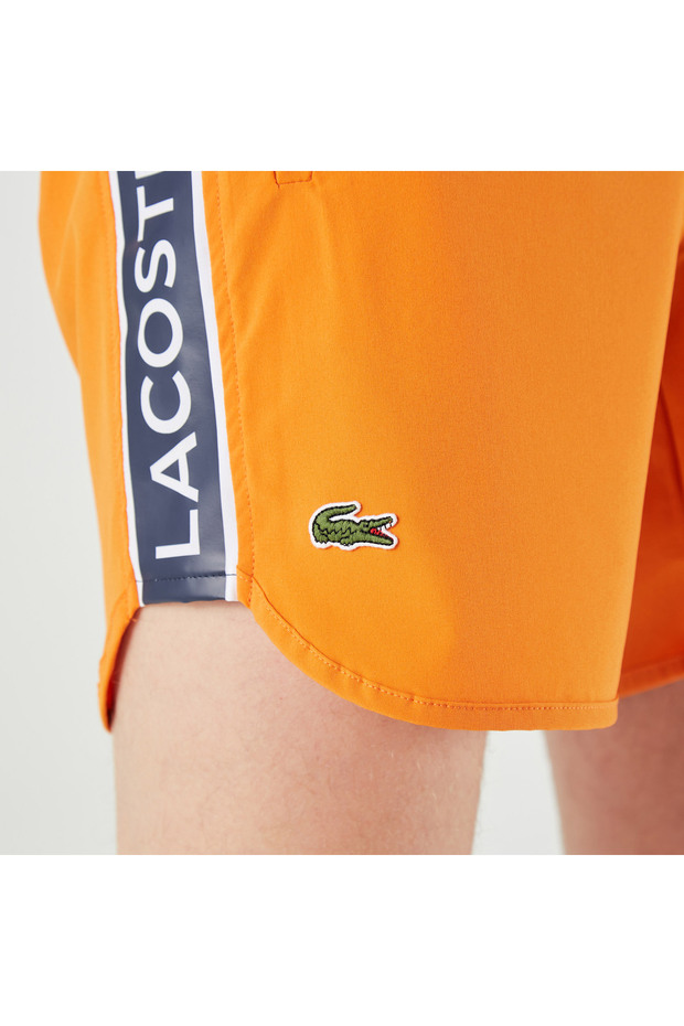Erkek Baskılı Turuncu Mayo Şort - 5