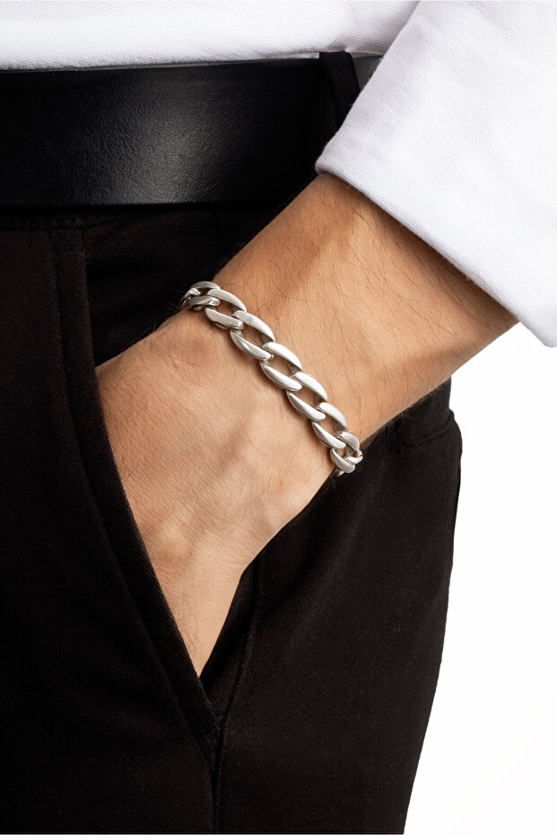 Örgü Model Çelik Erkek Bileklik - 4