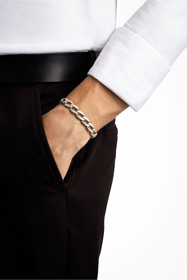 Örgü Model Çelik Erkek Bileklik - 3