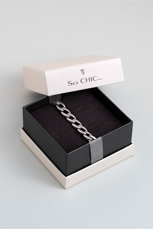 Örgü Model Çelik Erkek Bileklik - 5