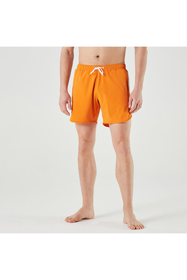 Erkek Baskılı Turuncu Mayo Şort - 3