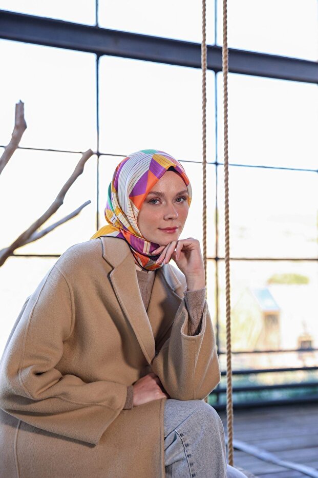 Boheme Collection وشاح ناعم أرجواني برتقالي 1174-05