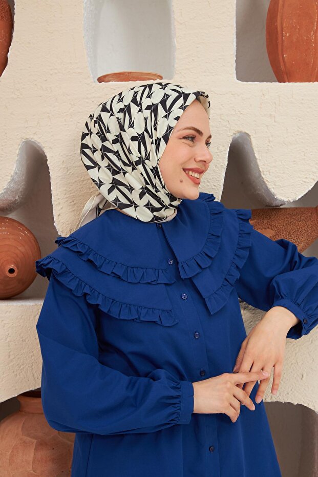 Eva Pattern Esarfa Albă 1132-12 - 2