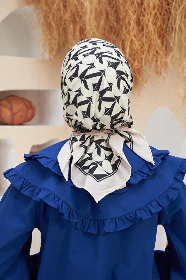 Eva Pattern Esarfa Albă 1132-12 - 4