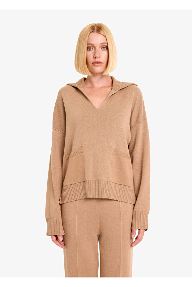 Oversize Camel Triko - 1