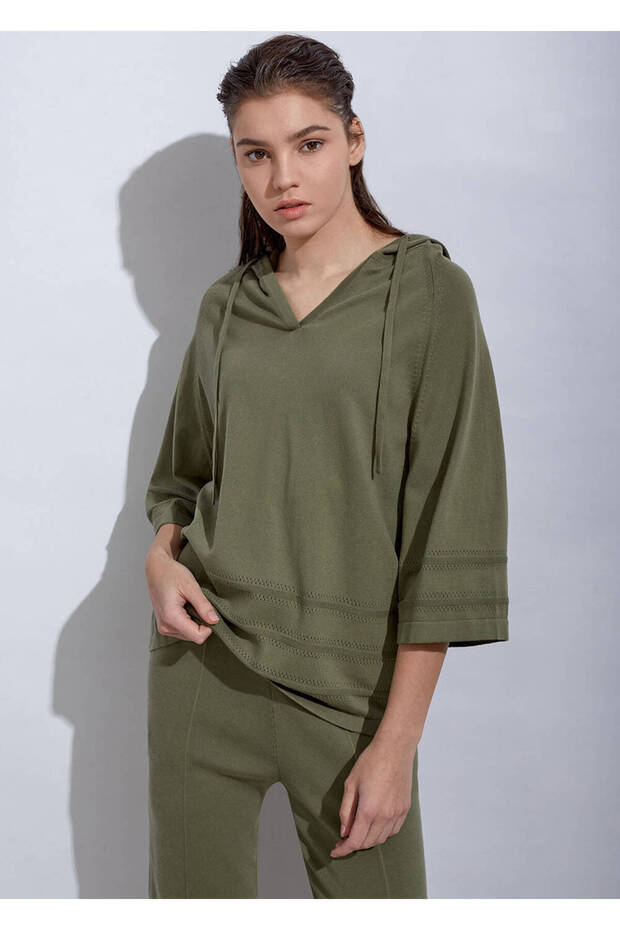 Organic Cotton Khaki Knitwear Top