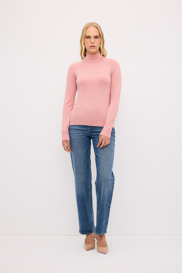 Basic Boğazlı Triko Kazak - 4