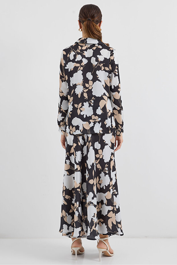 8018 بدلة مزدوجة من الساتان الأسود - 5