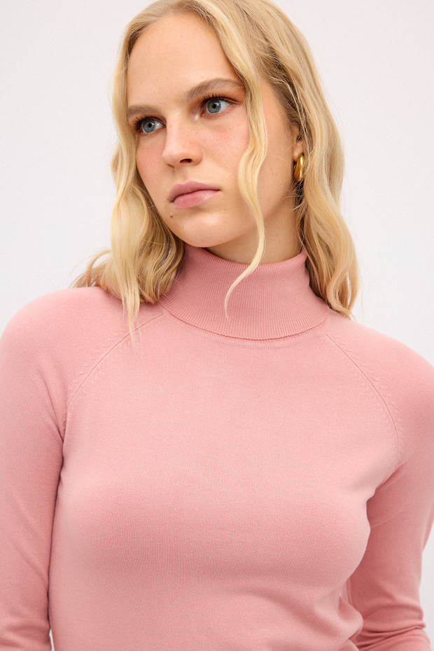 Basic Boğazlı Triko Kazak - 6