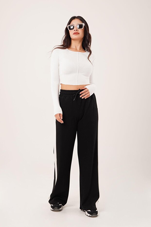 بلوزة الجسم البيضاء الأساسية مع خياطة عكسية - 2