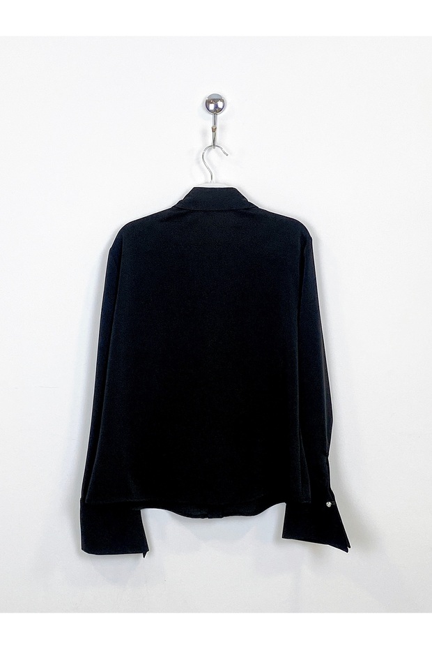 بلوزة كبيرة الحجم بياقة مكشكشة - 2