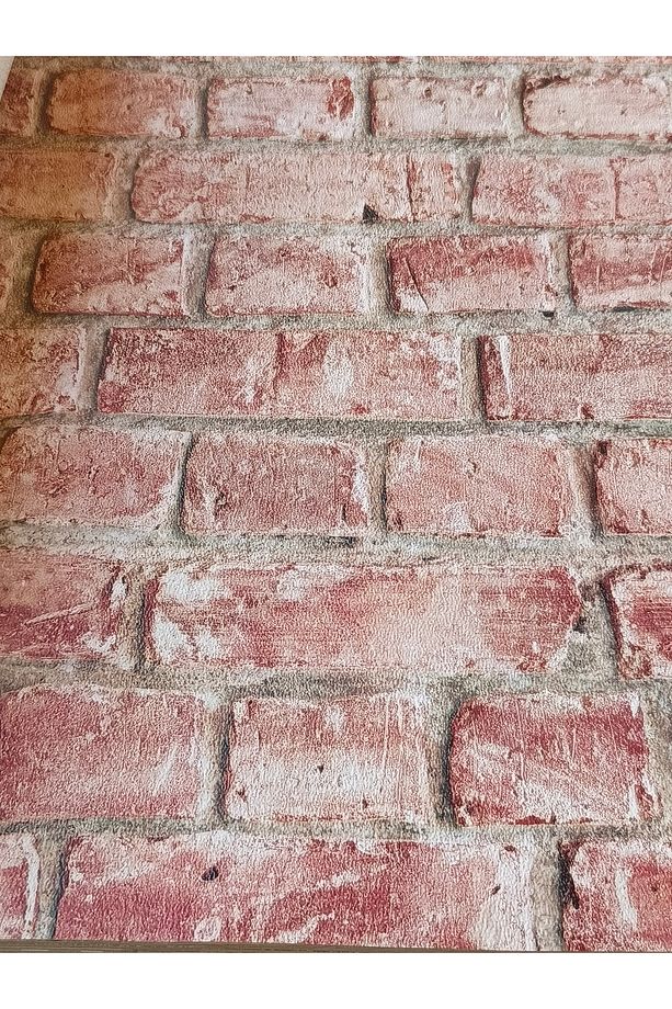 3 Boyutlu Kızıl Taş Desenli Hava alabilen Silinebilir Duvar Kağıdı 5 M² - 1