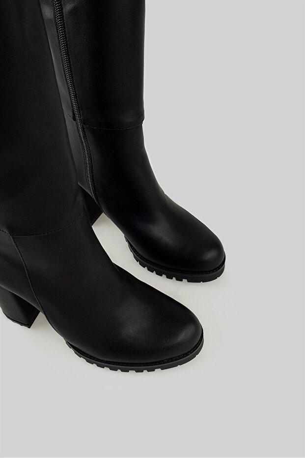 Platform Topuklu Çizme Siyah - 8