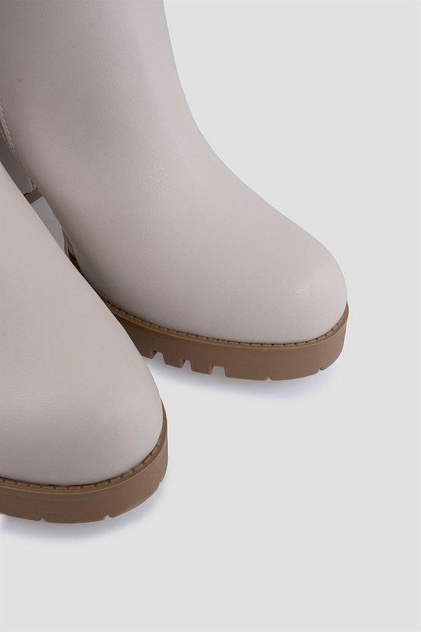 Platform Topuklu Kısa Bot Bej - 6