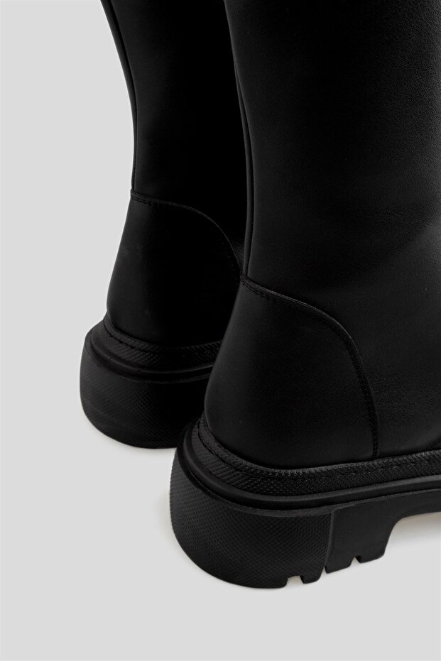 Kalın Tabanlı Çizme Siyah - 6