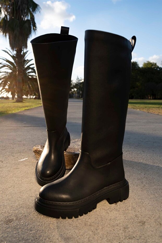 Kalın Taban Çizme Siyah - 7