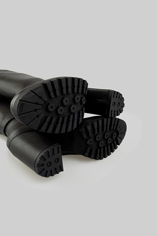 Platform Topuklu Çizme Siyah - 7