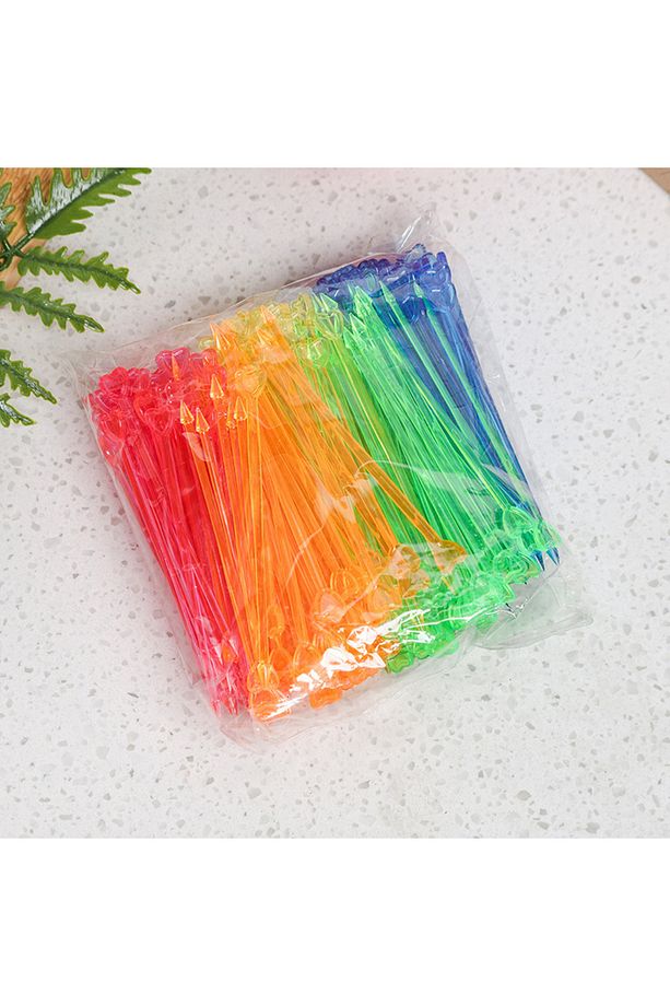 Plastik Cips Çatalı Kalpli 50 Adet/paket Kürdan Cips Meyve, Tatlı, Baklava, Kanepe Çatalı - 4