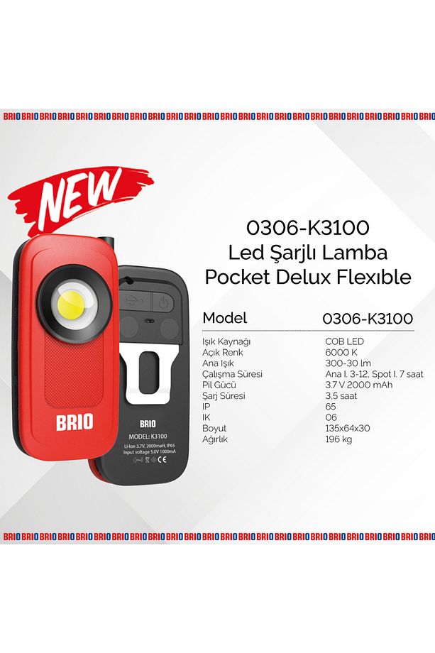 Usb Şarjlı, Esnek, Eller Serbest, Mıknatıslı, Kamp, Tamirci Led Lambası 300 L - 3
