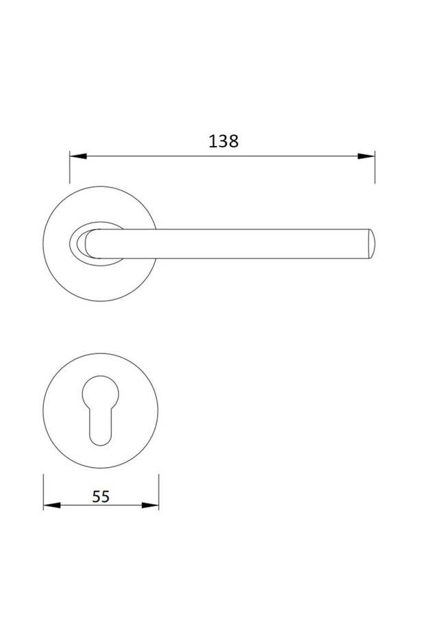 Radial Serisi Kapı Kolu Seti Yuvarlak Rozetli Pur Bronz Oda Tipi - 2