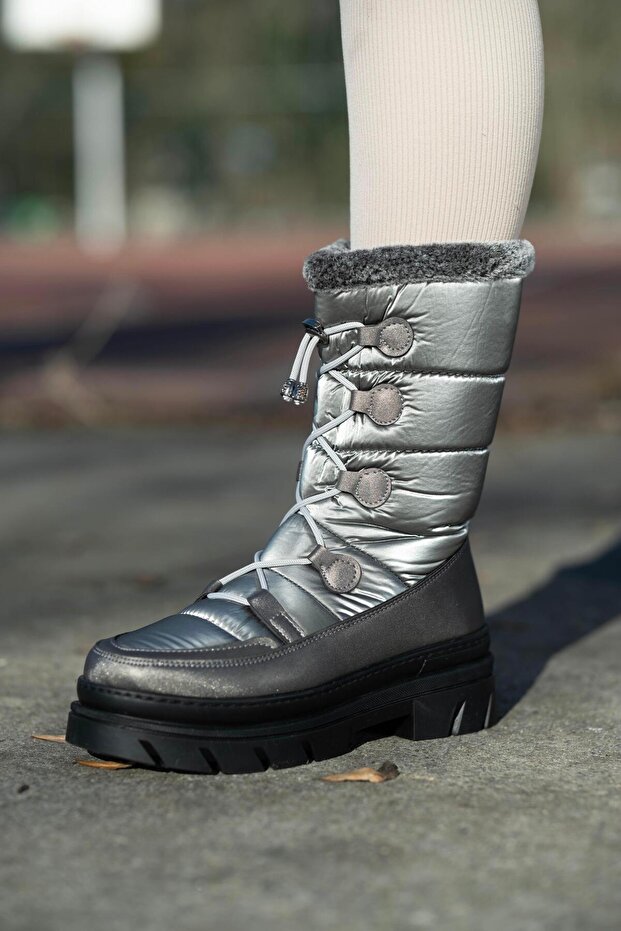 Kürklü Kar Botu Antrasit - 1