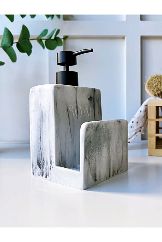 Marble Patterned Soap and Sponge Set - Soap/Spongle - 2