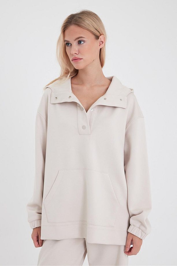 Kadın Ruby Kemik Yumuşak Dokulu Sweatshirt (CUPRO) - 1