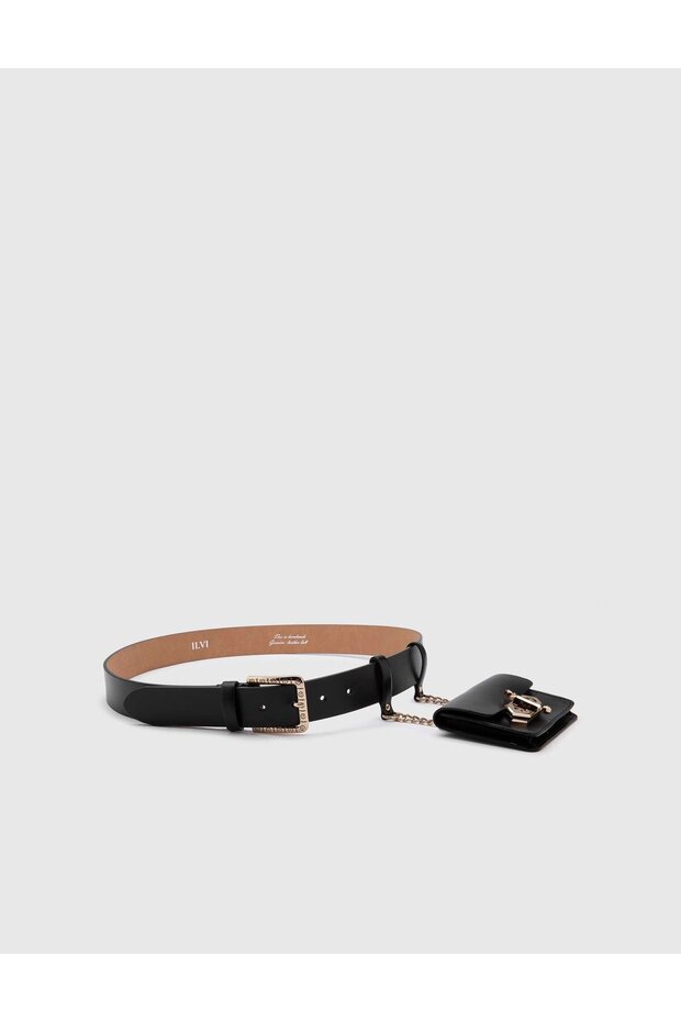 حزام نسائي من Cle جلد طبيعي أسود