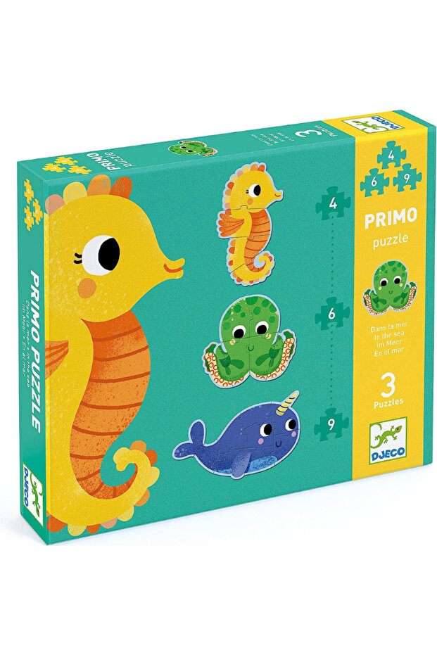 Dev Puzzle - Deniz Canlıları 4-6-9 Parça - 2