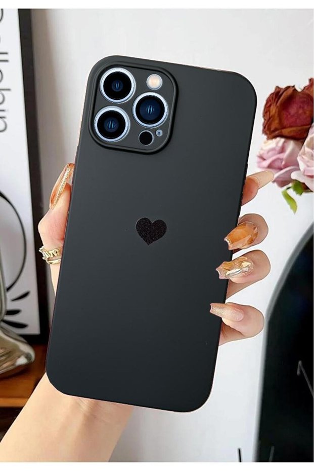 حافظة إطلاق متوافقة مع هاتف iPhone 13 Pro Max مع شعار قلب ومخمل من الداخل