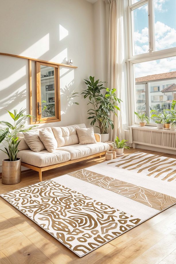 Bohem Yıkanabilir Kaymaz Taban Leke Tutmaz Salon Halısı Mutfak Halısı ve Yolluk - 1