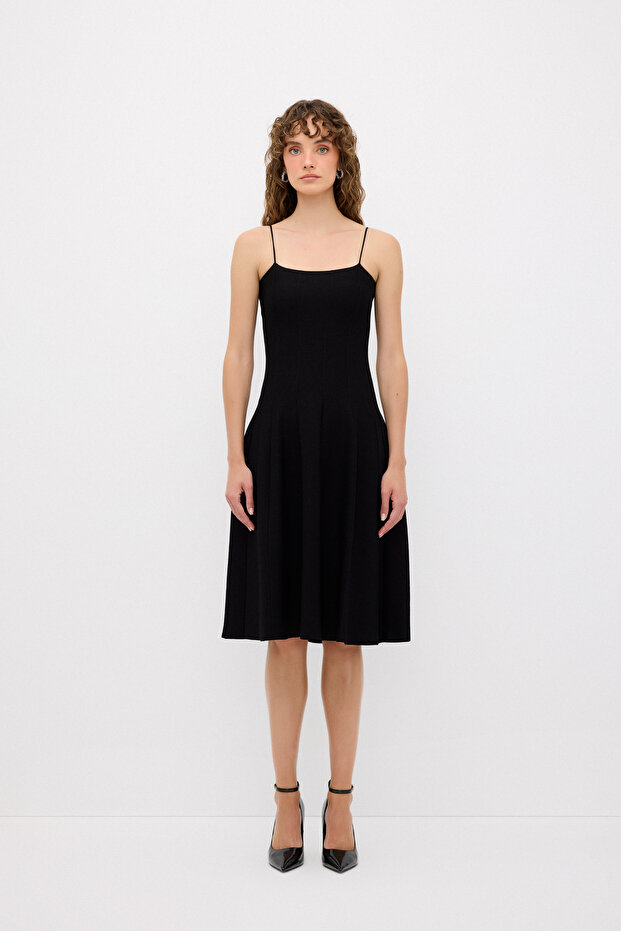 Askılı Triko Elbise - 4