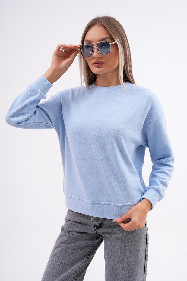 Kadın Bisiklet Yaka Selanik Örme Sweatshirt 255010 - - 3