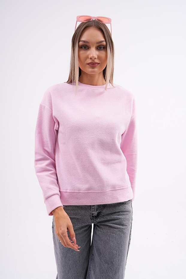 Kadın Bisiklet Yaka Selanik Örme Sweatshirt 255010 - - 1
