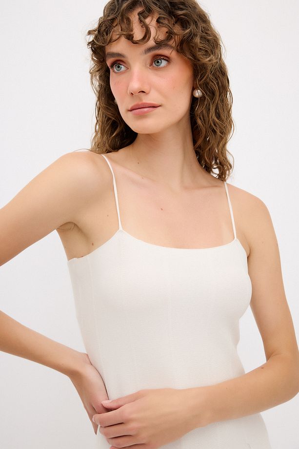 Askılı Triko Elbise - 5
