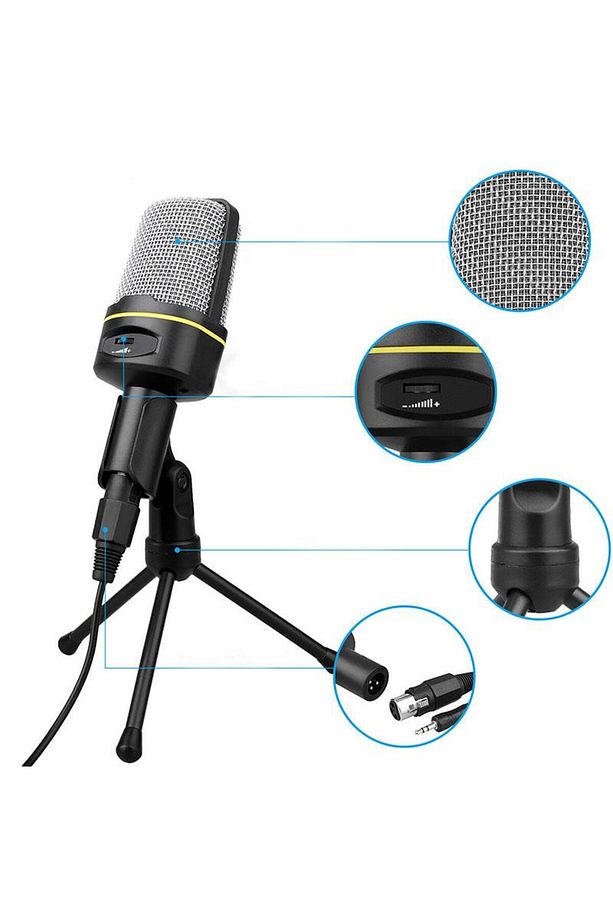 Masa Üstü Mikrofon 3.5 Mm Stereo Multimedia Mikrofon Tripodlu - 2