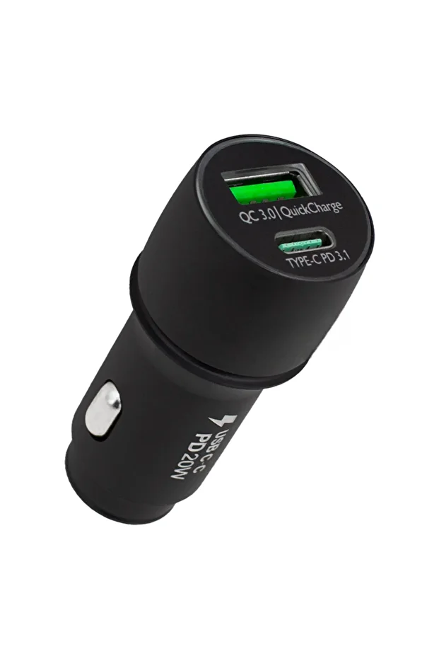 2 GİRİŞLİ (USB+TYPE-C) 18 WATT ÇAKMAKLIK + 3.2 AMPER TYPE-C TO LİGHTİNG  İPHONE HIZLI ŞARJ KABLOSU - 3