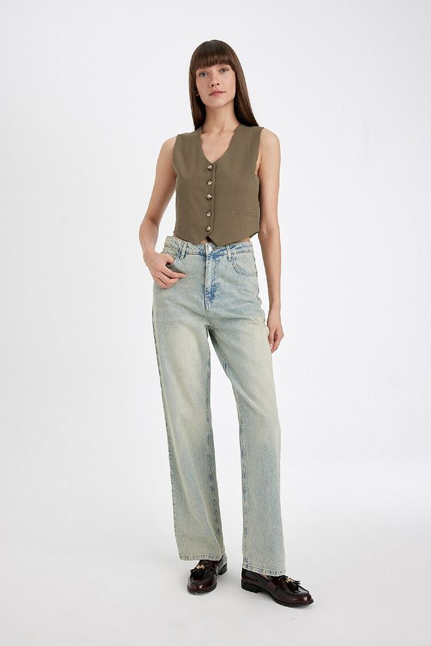 Regular Fit Blazer Yelek V Yaka Düğmeli D7414ax24au - 2