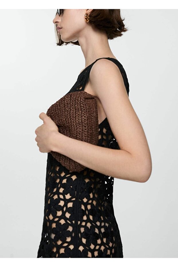 Çiçekli dantel elbise - 1