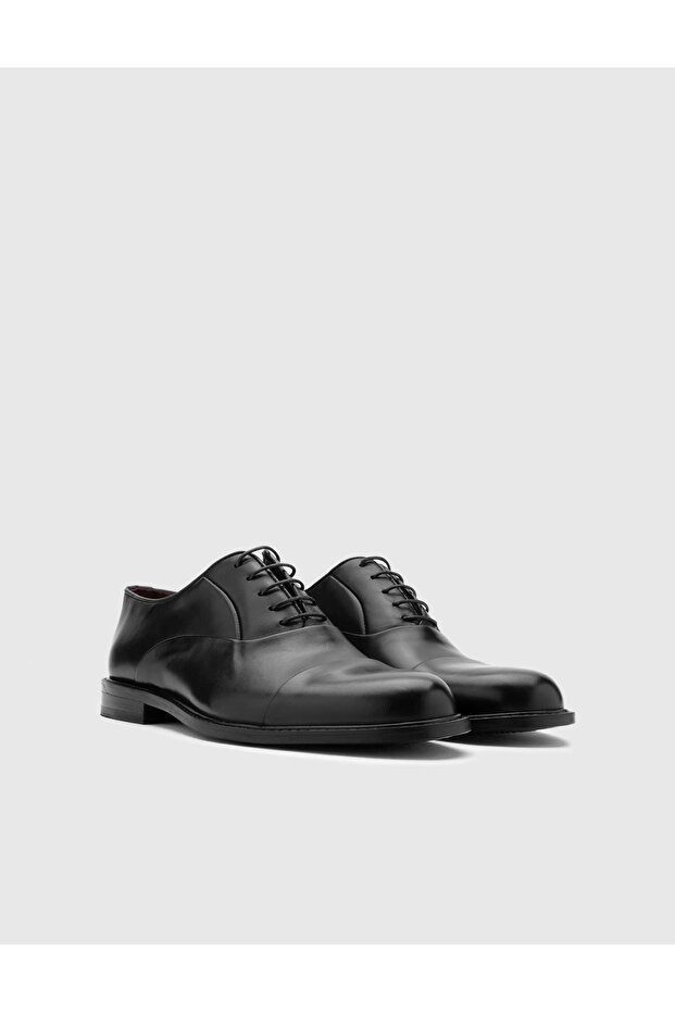 Morus Genuine Analin Leather Men's Black Classic Shoes