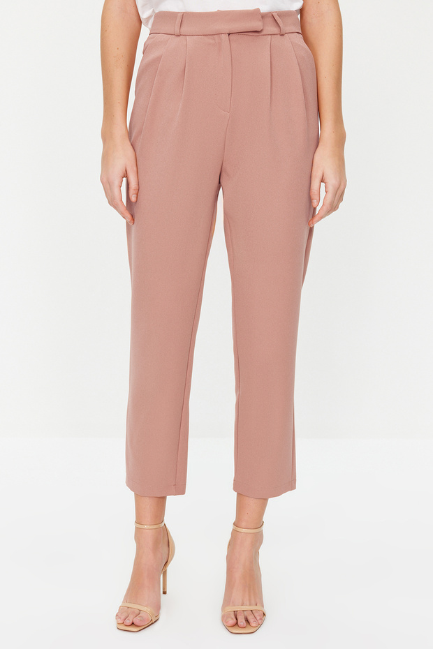 Jacke mit Kreppfutter und Gürtel in Pulverform, Hose mit gewebtem Oberteil und Unterteil, Anzug TCTSS24US00010 - 5