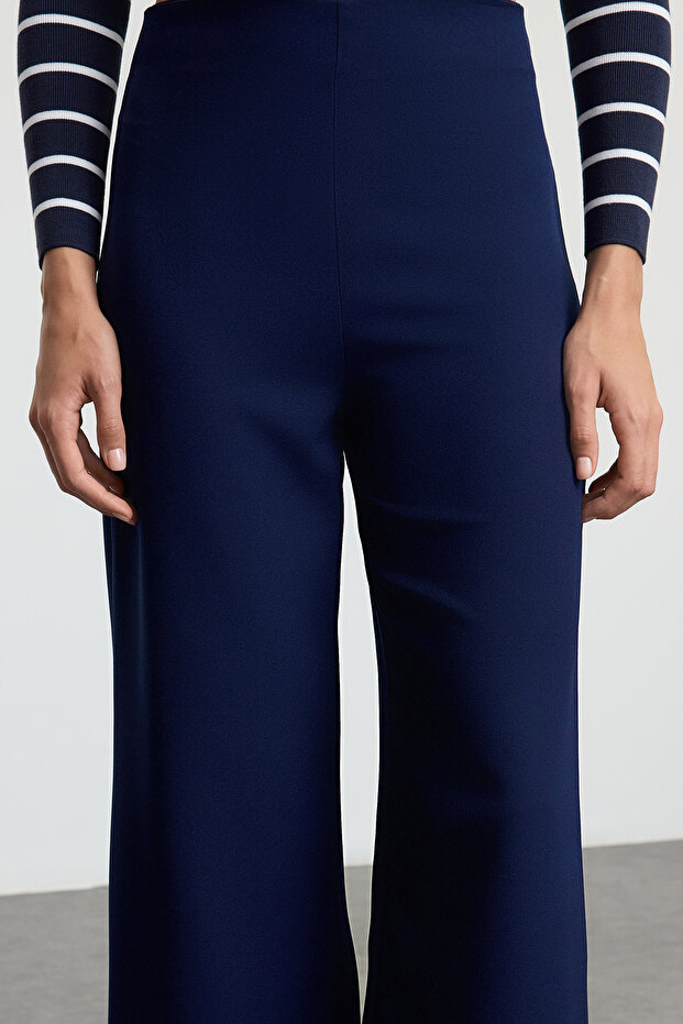 Lacivert Culotte Kalıp Dokuma Pantolon TWOAW25PL00098 - 4
