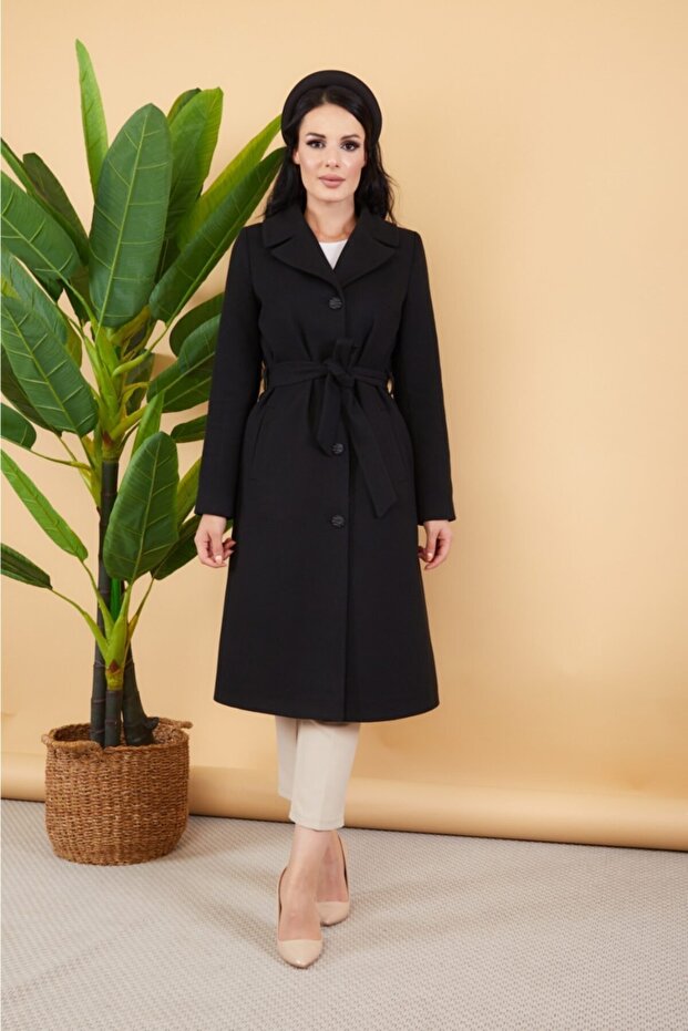 Kaşe Siyah Kaban - 1