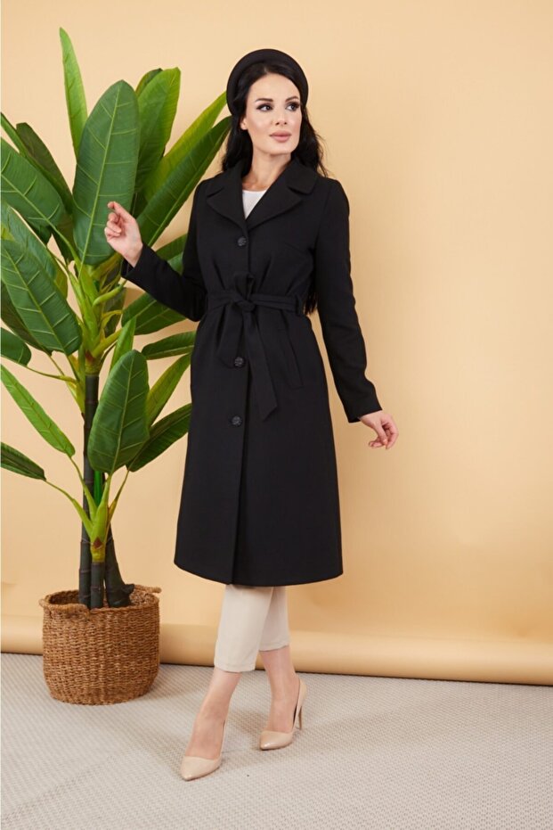 Kaşe Siyah Kaban - 5