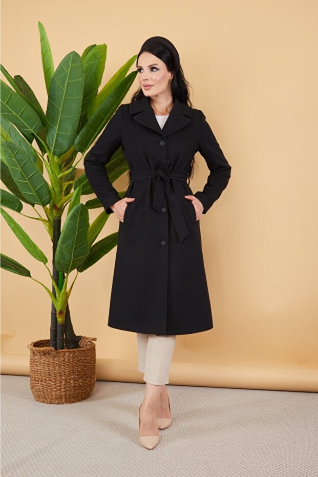 Kaşe Siyah Kaban - 6