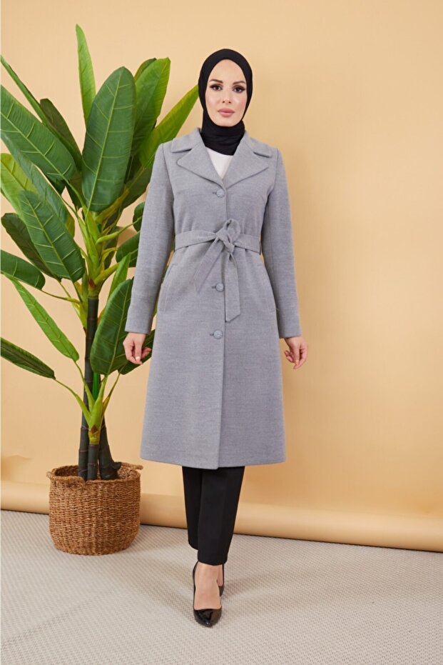 Kaşe Gri Kaban - 2