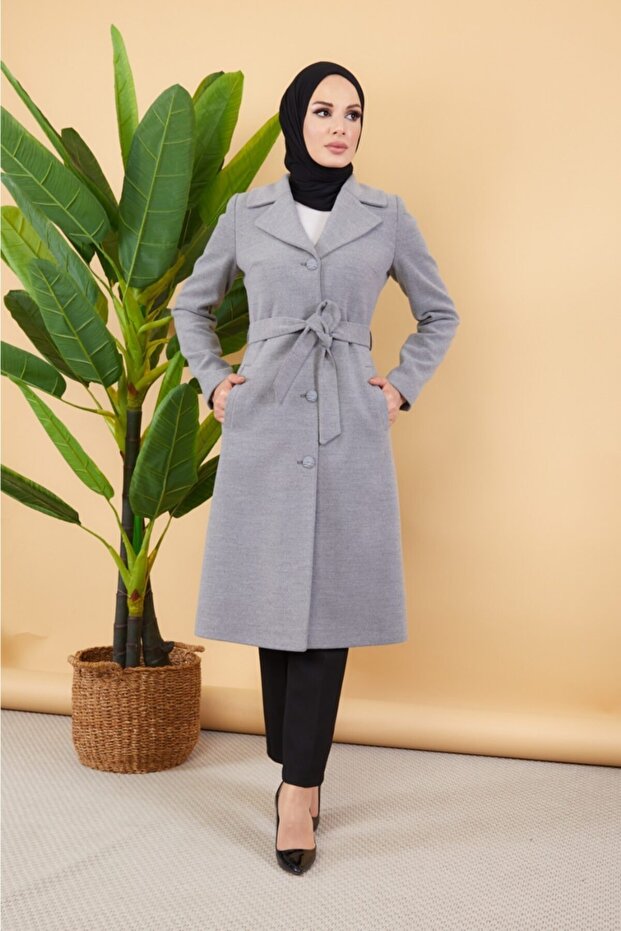 Kaşe Gri Kaban - 3