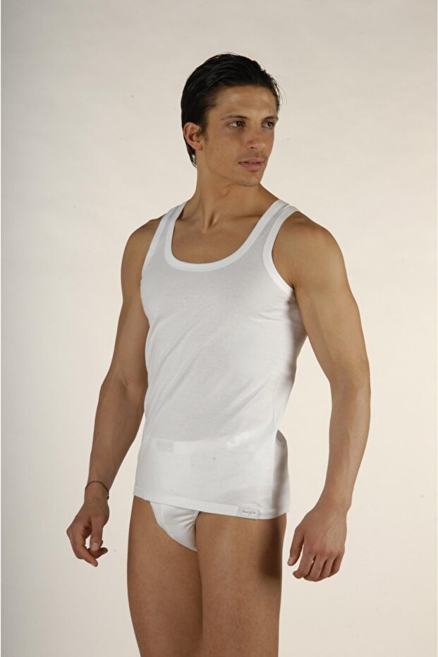 Nehirin Men's Single Jersey Undershirt 2 Pack