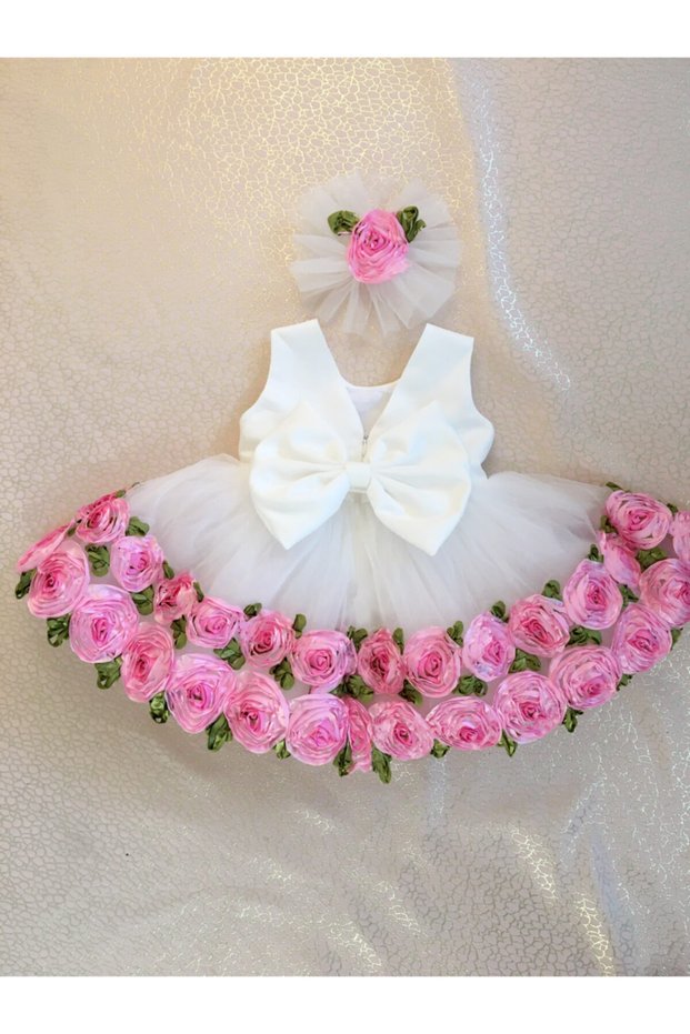 White Dress with Pink Flowers