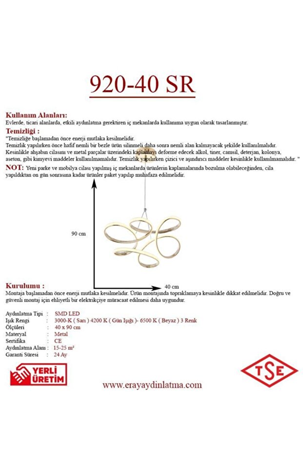 920-40 Led Sarı Avize - 3